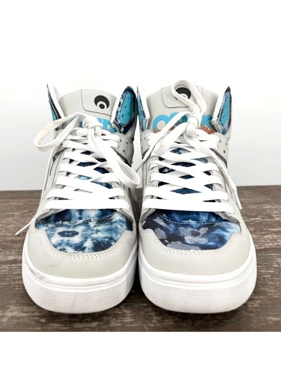 Mens OSIRIS Clone Grey Blue Tie Dye Hi-Top Skate Sneakers 9 Skate Core Streetwea main image 5